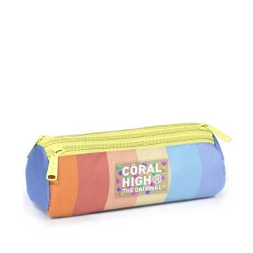 Coral High Kalem Kutusu Renkli Çizgili Kalemlik 11180