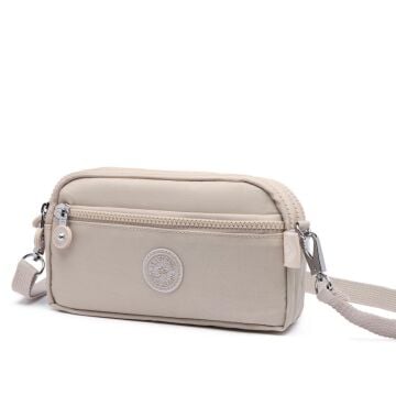 Smart Bags Mini Boy Postacı Çantası ve Cüzdanı Krinkıl Kumaş 1112 Bej