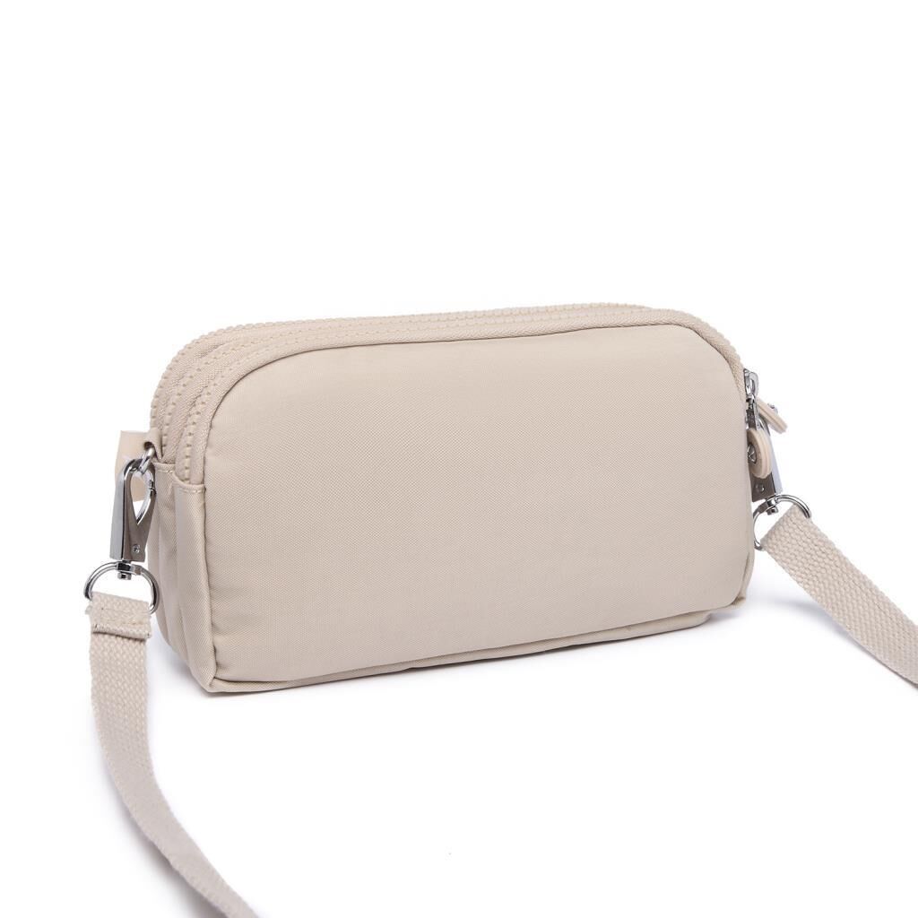 Smart Bags Mini Boy Postacı Çantası ve Cüzdanı Krinkıl Kumaş 1112 Bej
