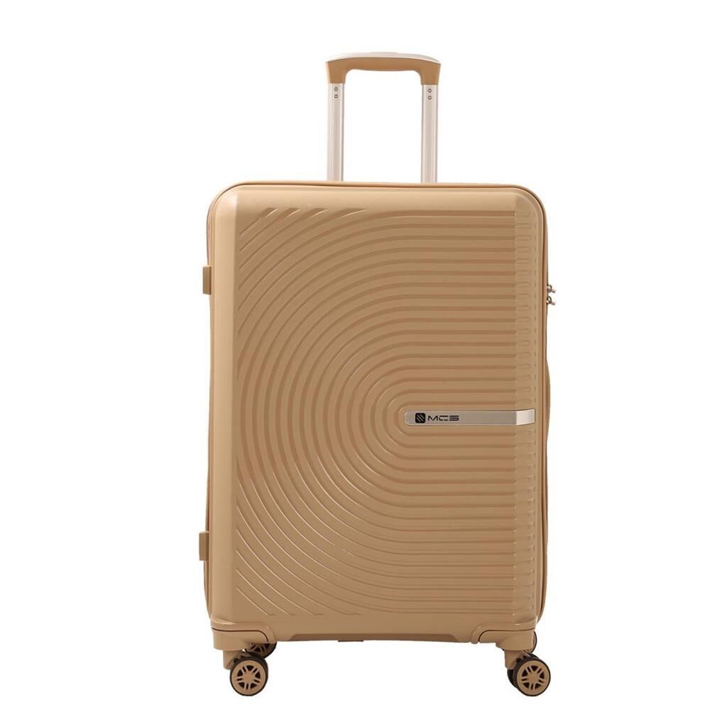 MÇS Orta Boy Kırılmaz Silikon Seyahat Valizi Bavulu V374 Şampanya