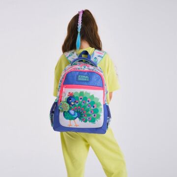 Coral High Tavuskuşu Desenli Büyük Boy Okul Sırt Çantası 23488