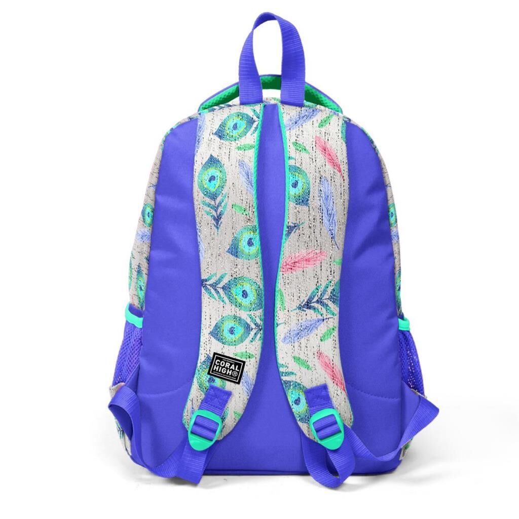 Coral High Tavuskuşu Desenli Büyük Boy Okul Sırt Çantası 23488