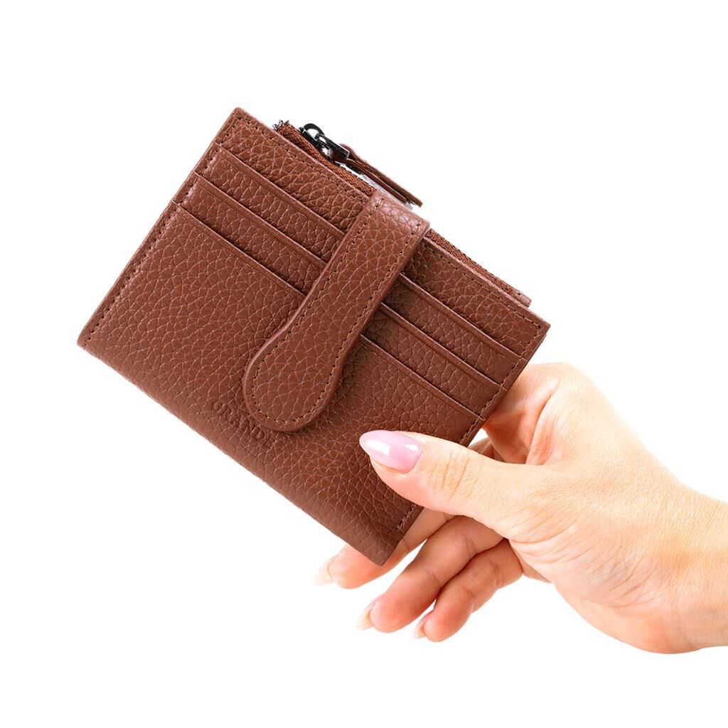 Grande Gerçek Deri Kadın Cüzdanı Hakiki Deri Küçük Boy Taba