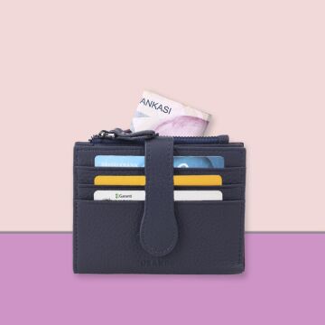 Grande Gerçek Deri Kadın Cüzdanı Hakiki Deri Küçük Boy Laci