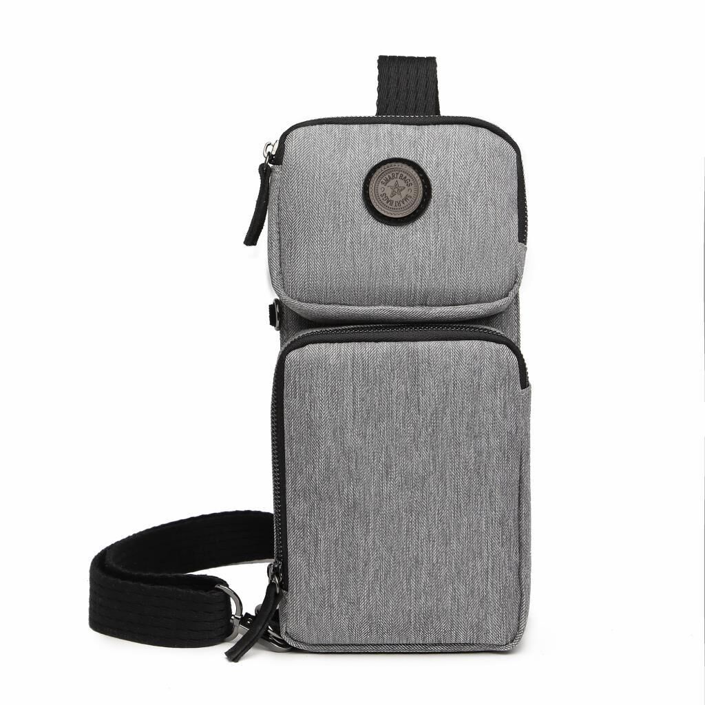 Kırçıllı Gri Kumaş Kadın Bodybag Çantası Smart Bags 3097 Siyah