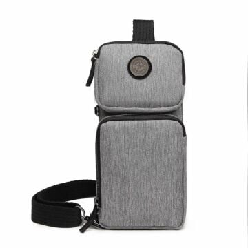 Kırçıllı Gri Kumaş Kadın Bodybag Çantası Smart Bags 3097 Siyah