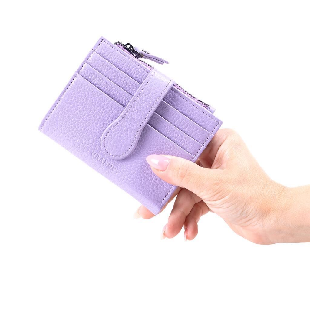 Grande Gerçek Deri Kadın Cüzdanı Hakiki Deri Küçük Boy Leylak