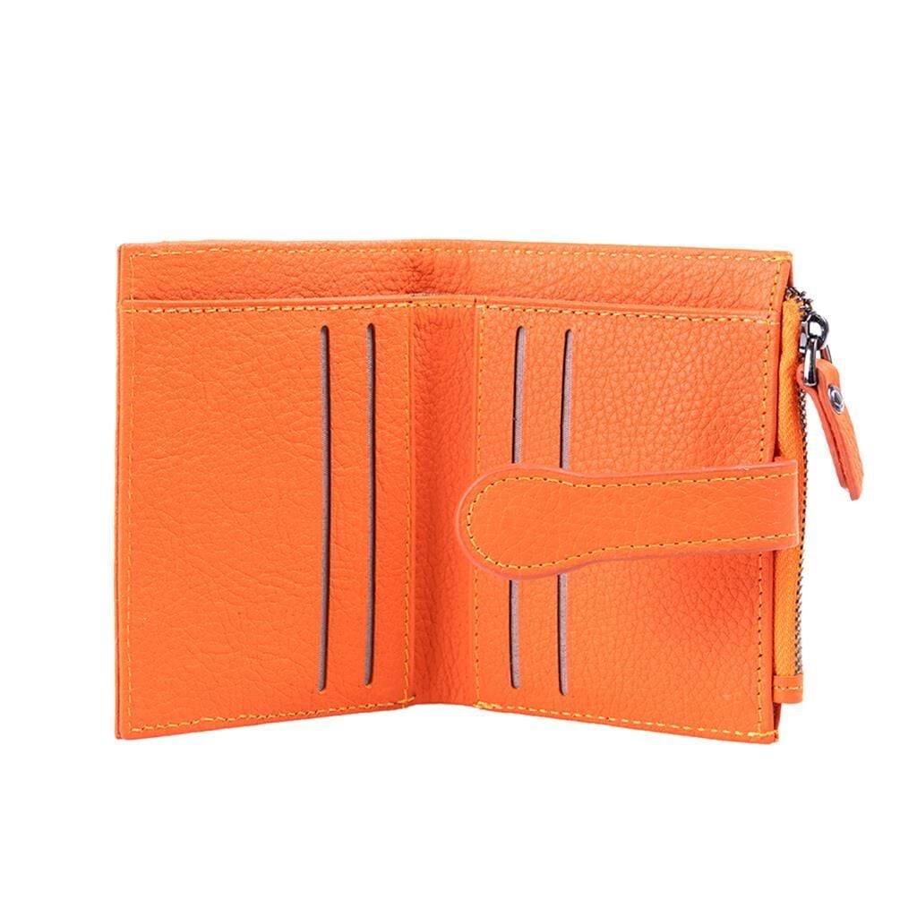 Grande Hakiki Deri Kadın Cüzdanı Küçük Boy Orange