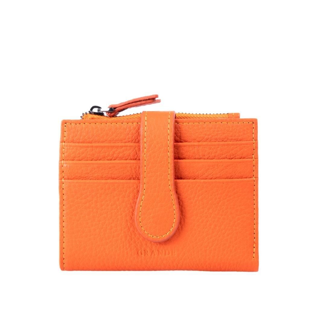 Grande Hakiki Deri Kadın Cüzdanı Küçük Boy Orange
