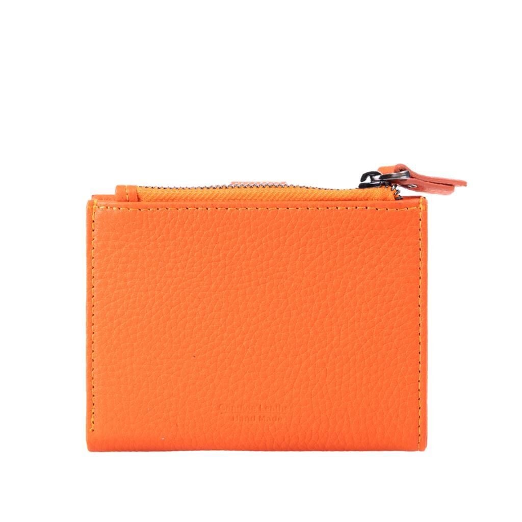 Grande Hakiki Deri Kadın Cüzdanı Küçük Boy Orange