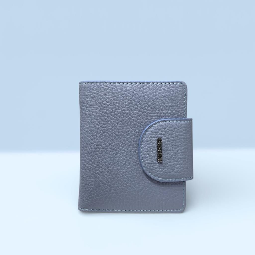 Grande Hakiki Deri Kadın Cüzdanı Küçük Boy Buz Mavi