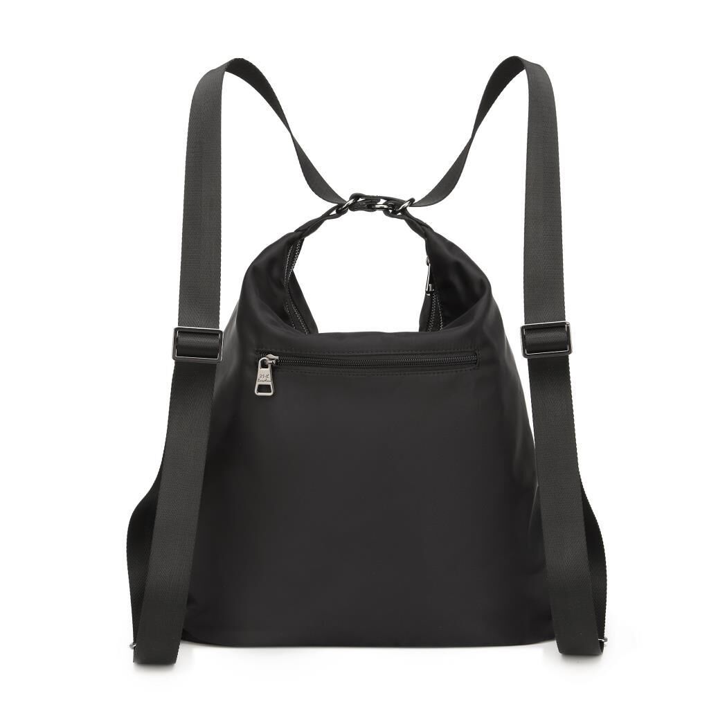 Barcelona Saten Kumaş Kadın Sırt ve Omuz Çantası 2129 Siyah