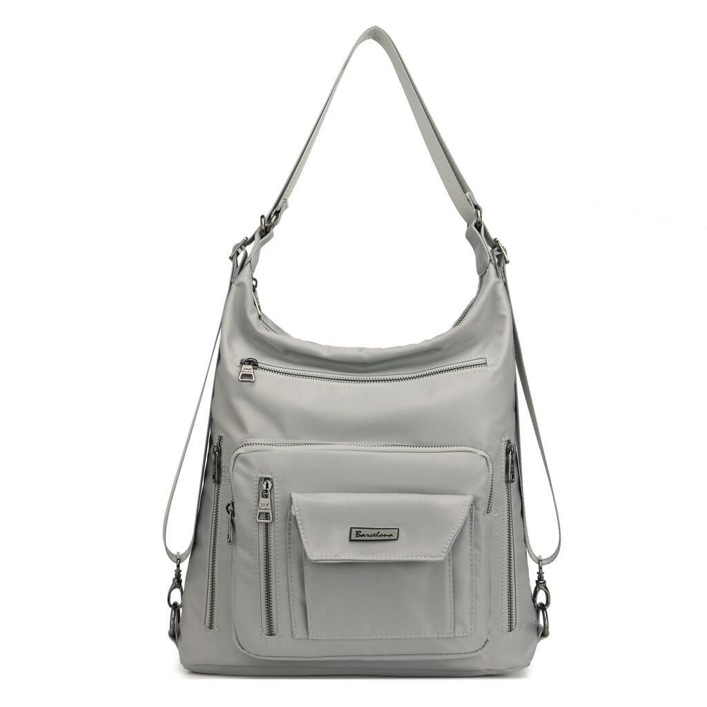 Barcelona Saten Kumaş Kadın Sırt ve Omuz Çantası 2129 135 Açık Bej