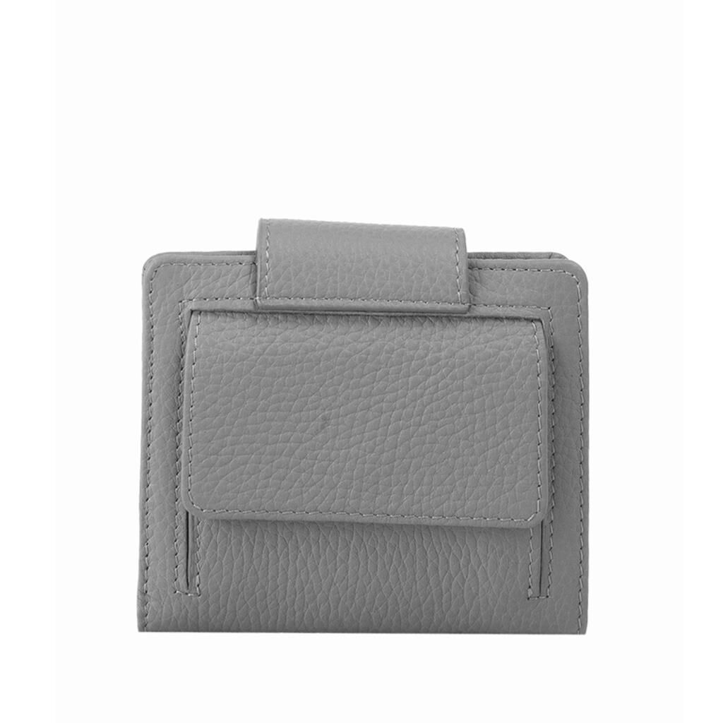 Grande Gerçek Deri Kadın Cüzdanı Hakiki Deri Küçük Boy Yeşil