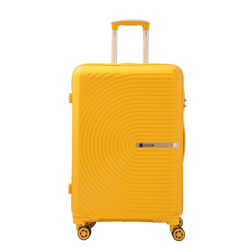 MÇS Büyük Boy Kırılmaz Silikon Seyahat Valizi Bavulu V374 Sarı