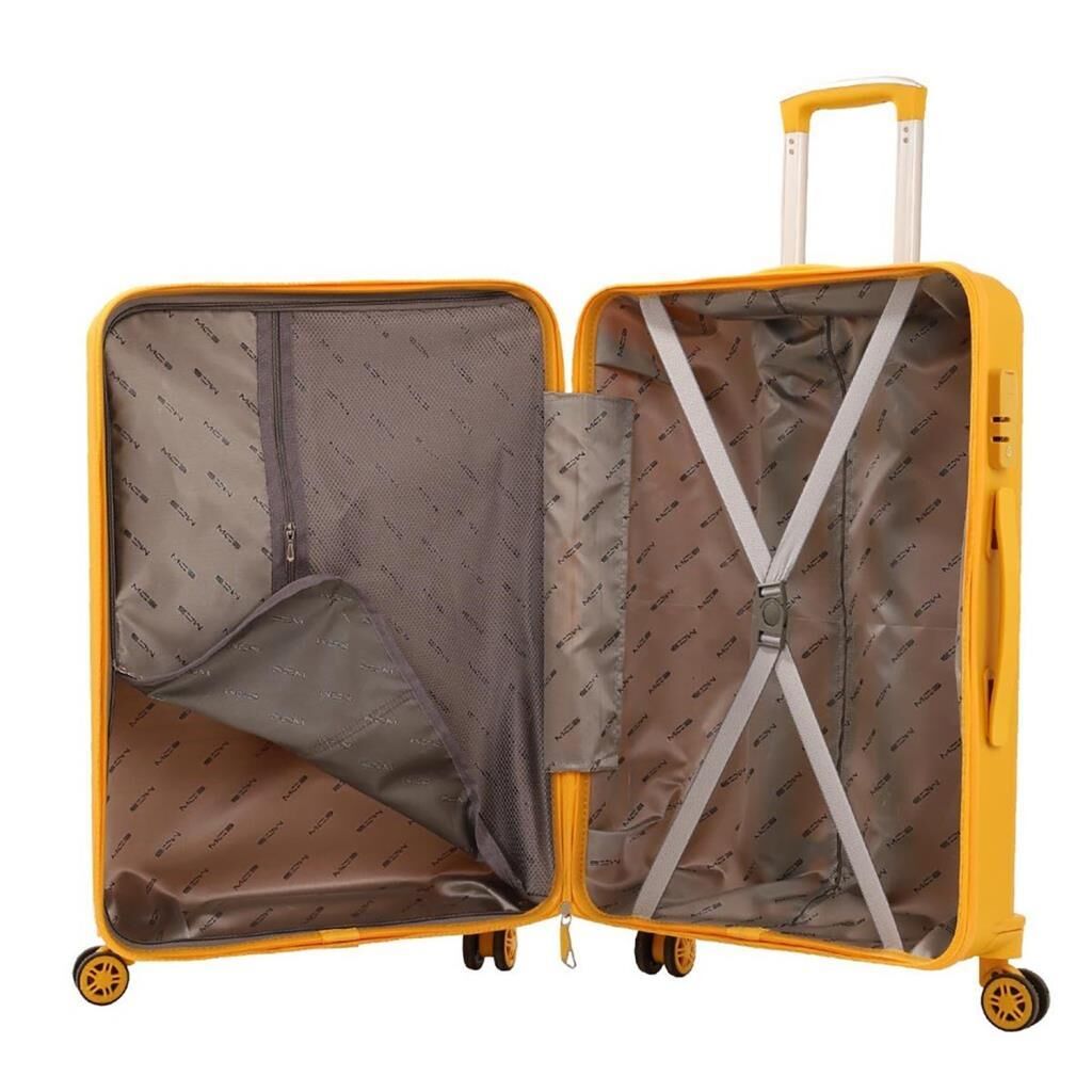 MÇS Büyük Boy Kırılmaz Silikon Seyahat Valizi Bavulu V374 Sarı