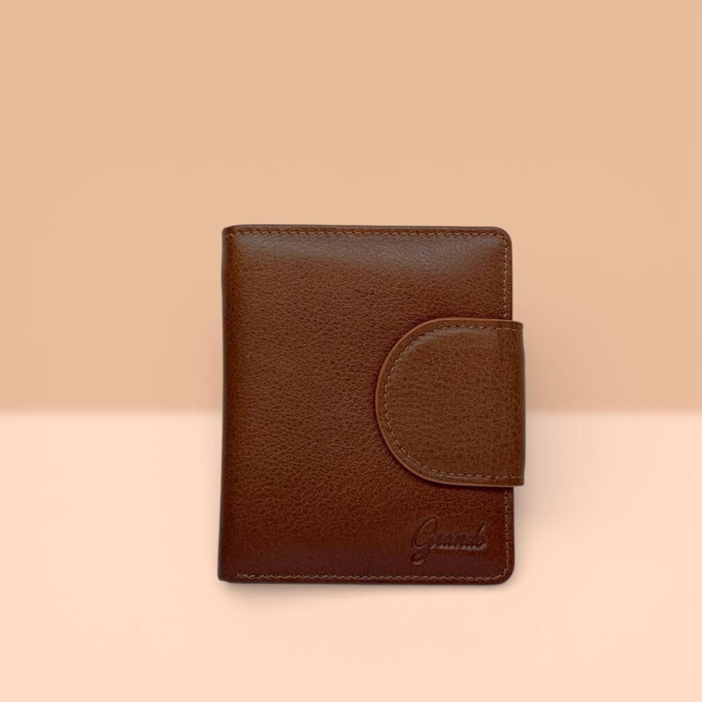 Grande Gerçek Deri Kadın Cüzdanı Hakiki Deri Küçük Boy Taba