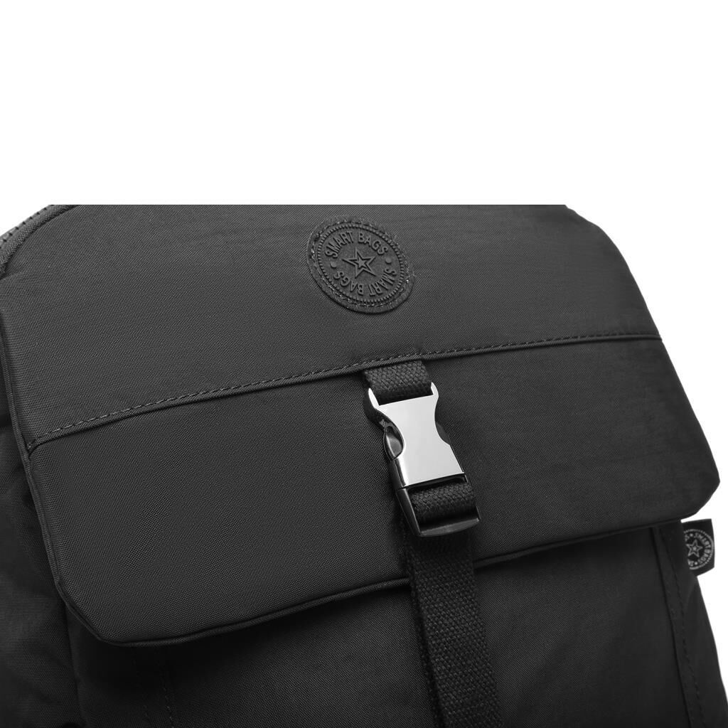 Smart Bags Kadın Sırt Çantası Büyük Boy Krinkıl Kumaş 3183 Siyah