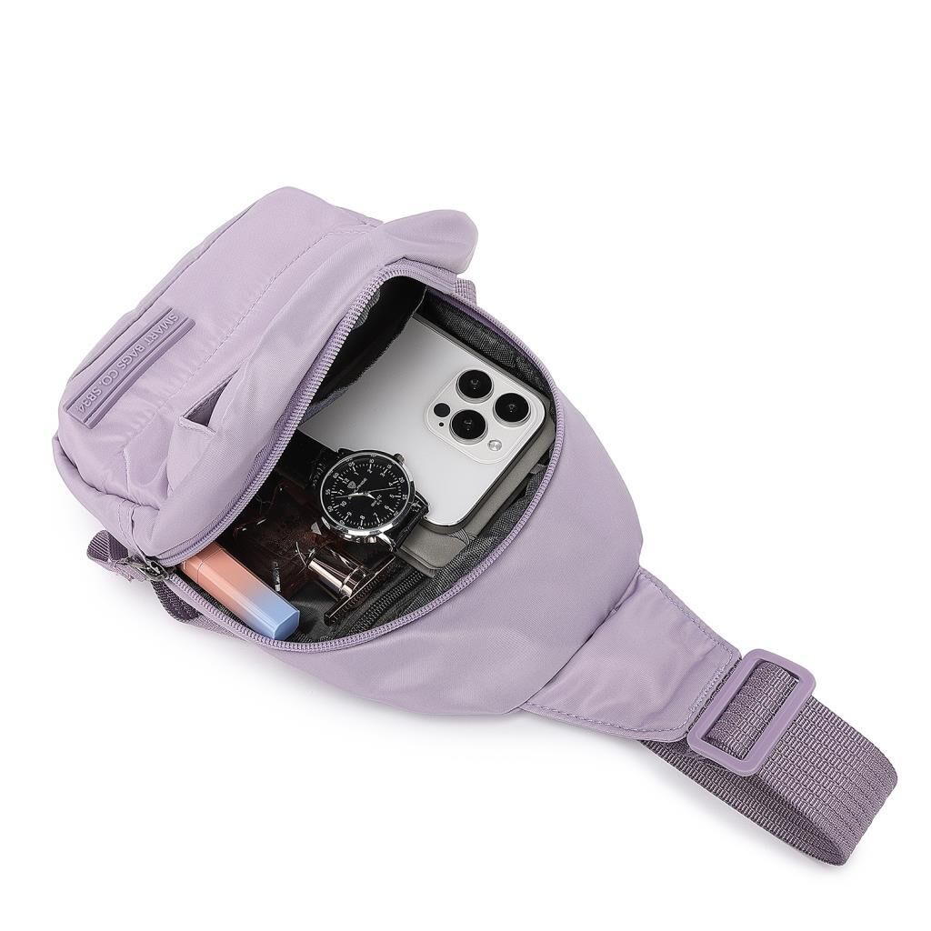 Smart Bags Yumuşak Kumaş Postacı Bodybag Kadın Çantası 8726 Mürdüm