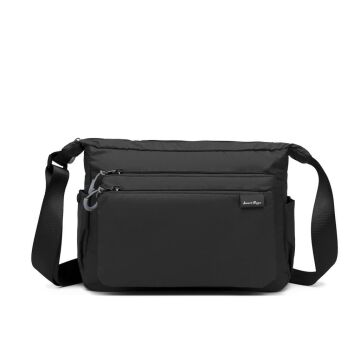 Smart Bags Ekstra Hafif Kumaş Kadın Postacı Çantası 3146 Siyah