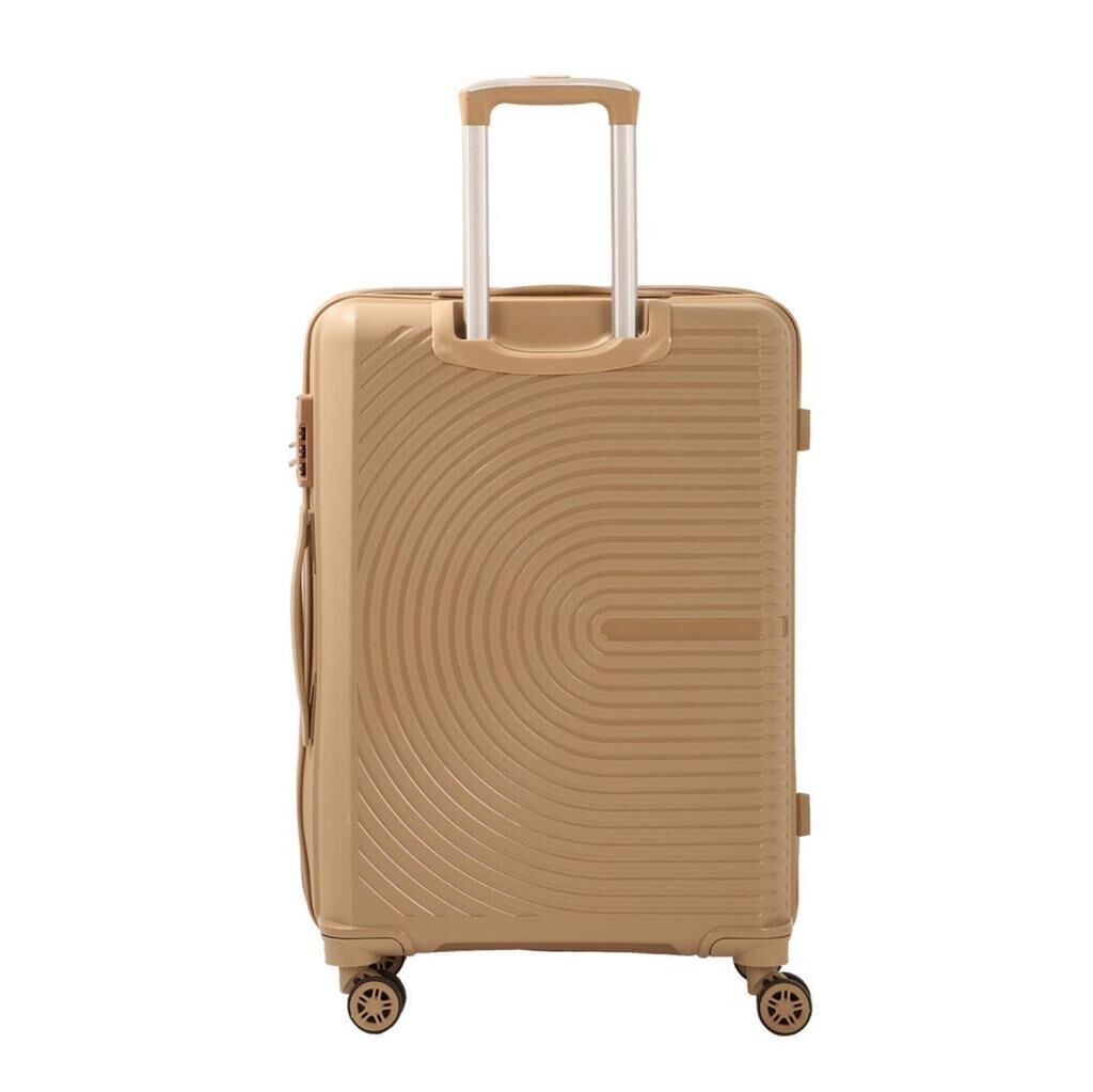 MÇS Büyük Boy Kırılmaz Silikon Seyahat Valizi Bavulu V374 Şampanya