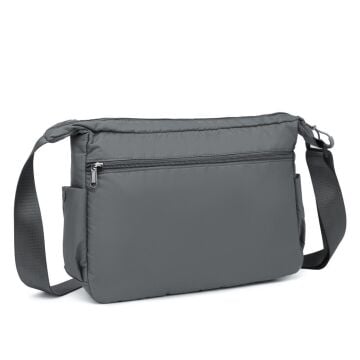 Smart Bags Ekstra Hafif Kumaş Kadın Postacı Çantası 3146 Gri