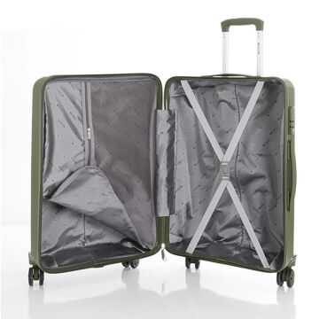 Mçs Valiz Büyük Boy Kırılmaz PP Silikon V374 Haki