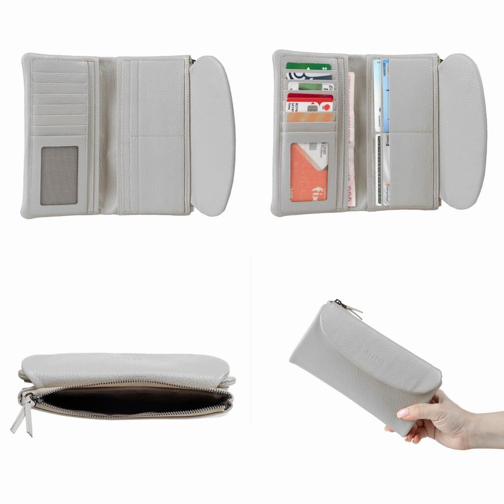 Grande Hakiki Deri Yumuşak Kadın Cüzdanı Gerçek Deri Büyük Boy Siyah