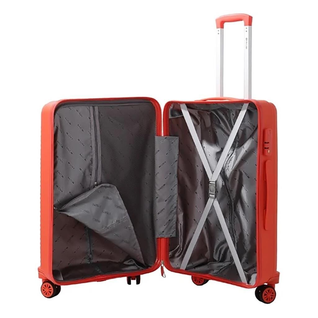 Mçs Valiz Büyük Boy Kırılmaz PP Silikon V374 Mercan