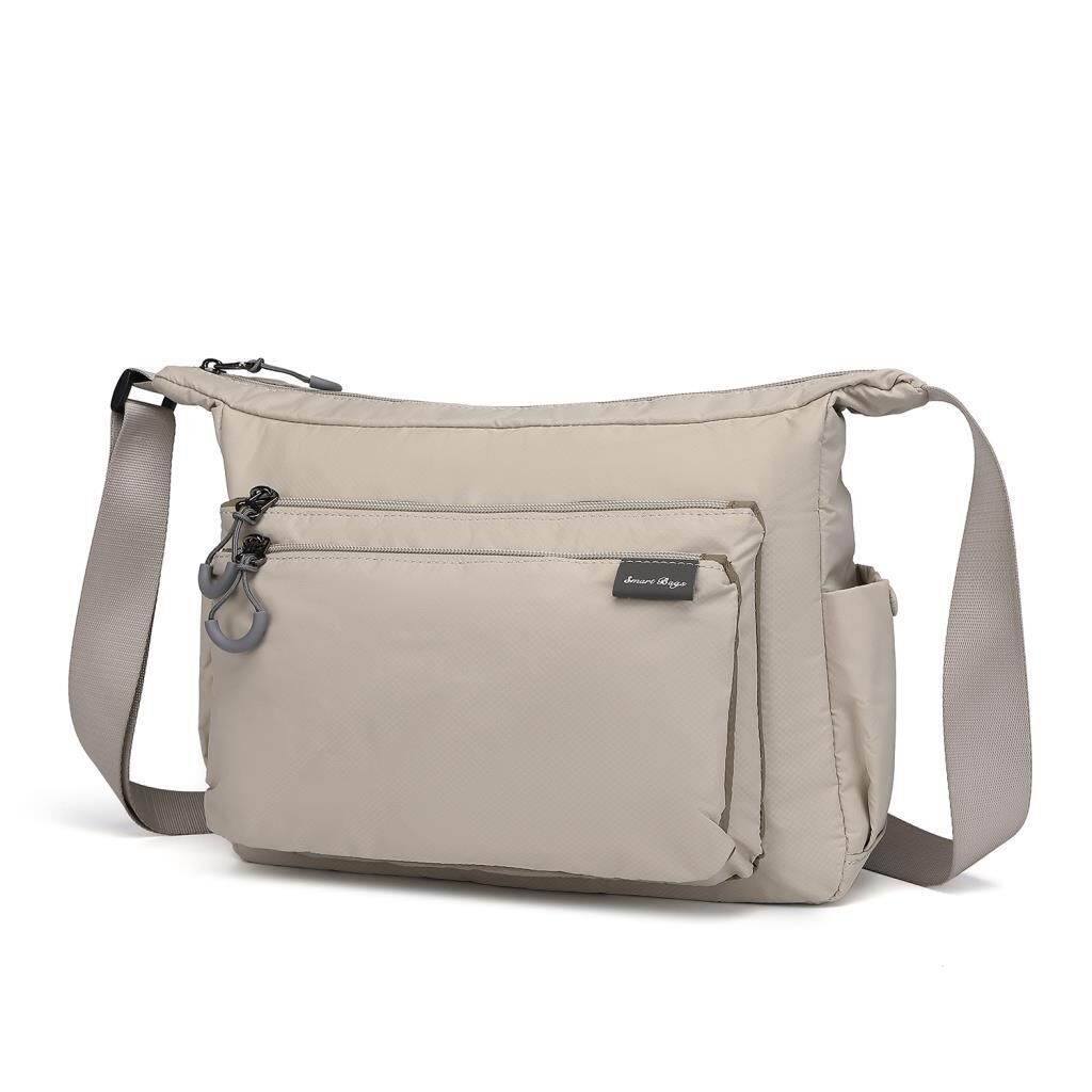 Smart Bags Ekstra Hafif Kumaş Kadın Postacı Çantası 3146 Bej
