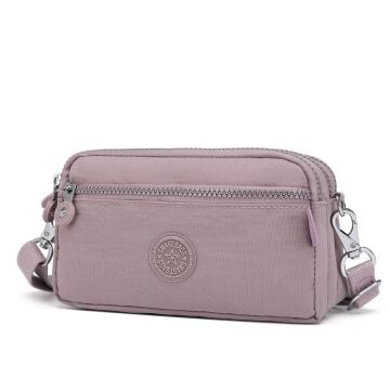 Smart Bags Mini Boy Postacı Çantası ve Cüzdanı Krinkıl Kumaş 1112 Ten