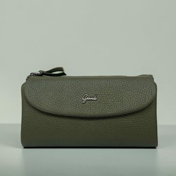 Grande Hakiki Deri Yumuşak Kadın Cüzdanı Gerçek Deri Büyük Boy Yeşil