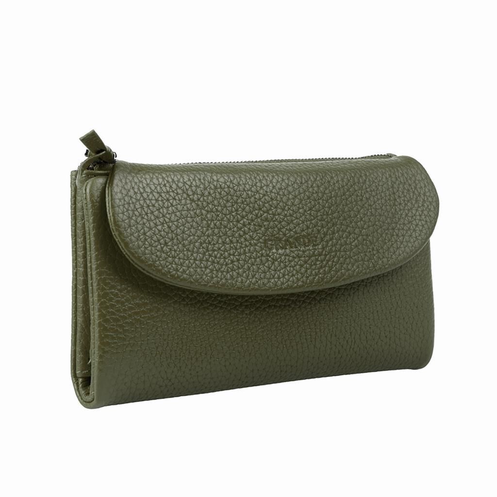 Grande Hakiki Deri Kadın Cüzdanı Yumuşak Yeşil