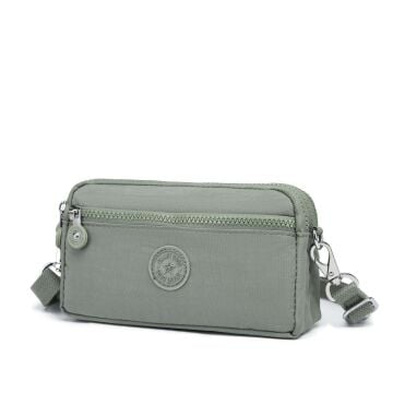 Smart Bags Mini Boy Postacı Çantası ve Cüzdanı Krinkıl Kumaş 1112 Yeşil