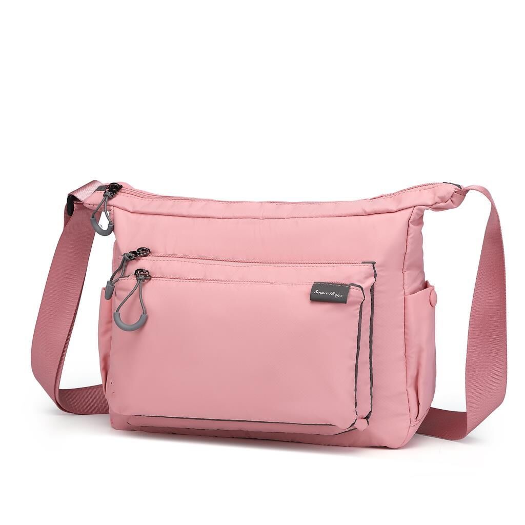 Smart Bags Ekstra Hafif Kumaş Kadın Postacı Çantası 3146 Pudra