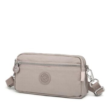 Smart Bags Mini Boy Postacı Çantası ve Cüzdanı Krinkıl Kumaş 1112 A.Vizon