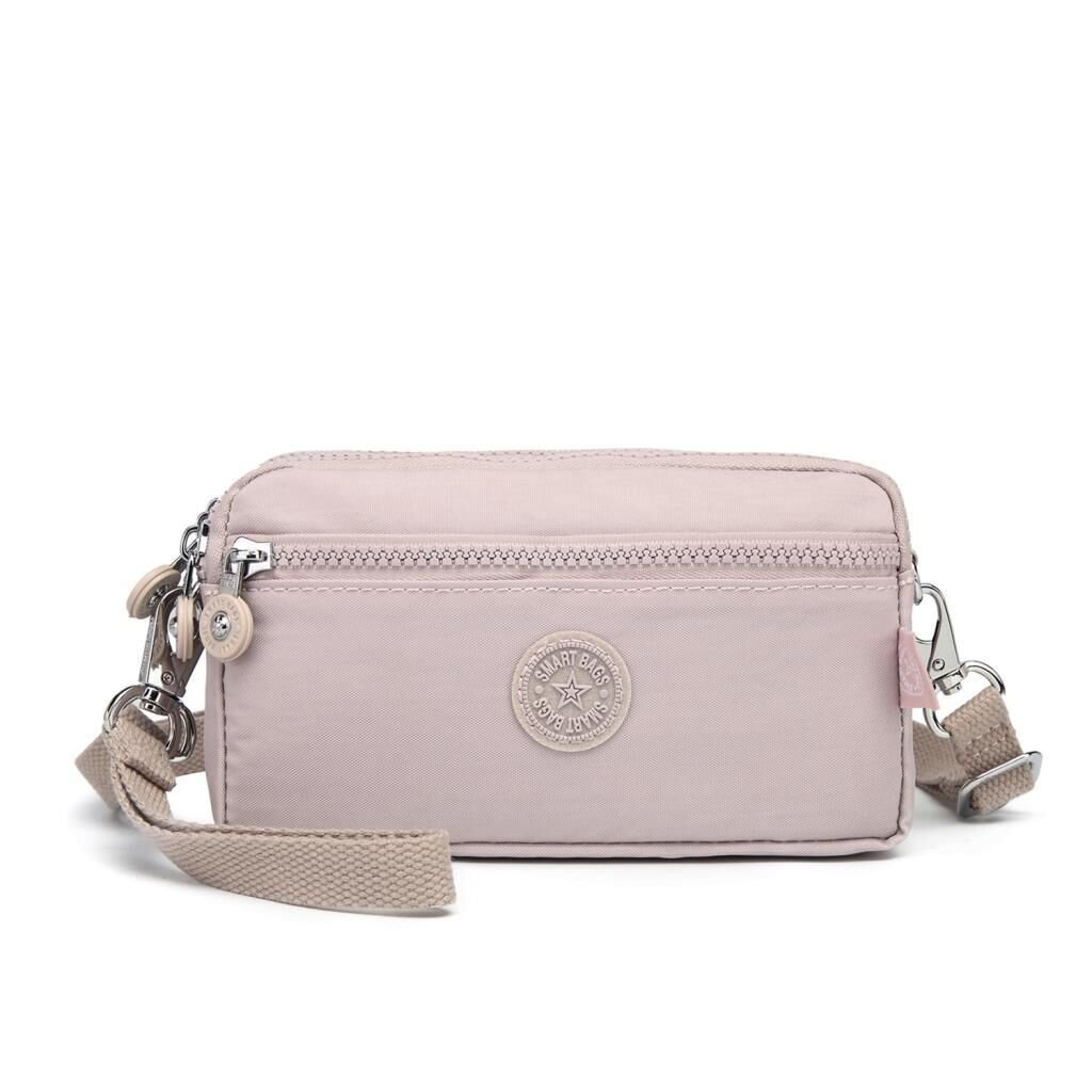 Smart Bags Mini Boy Postacı Çantası ve Cüzdanı Krinkıl Kumaş 1112 Kum