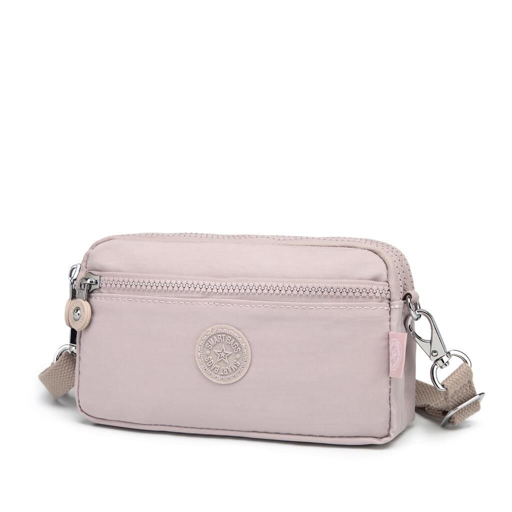Smart Bags Mini Boy Postacı Çantası ve Cüzdanı Krinkıl Kumaş 1112 Kum