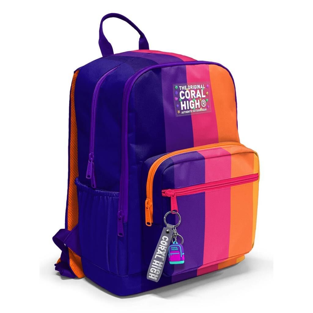 Coral High 2li Set Desenli Okul Çantası Beslenme 23674