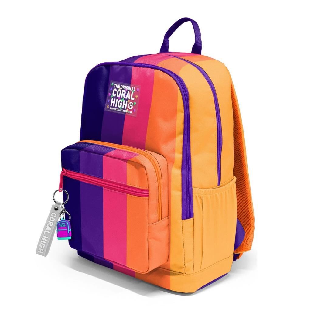 Coral High 2li Set Desenli Okul Çantası Beslenme 23674