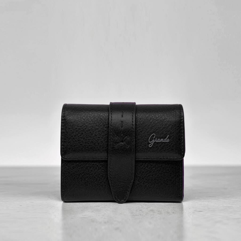 Grande Gerçek Deri Kadın Cüzdanı Hakiki Deri Küçük Boy Siyah