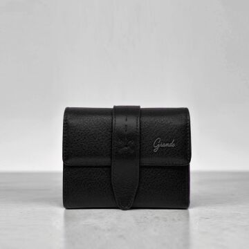 Grande Gerçek Deri Kadın Cüzdanı Hakiki Deri Küçük Boy Siyah