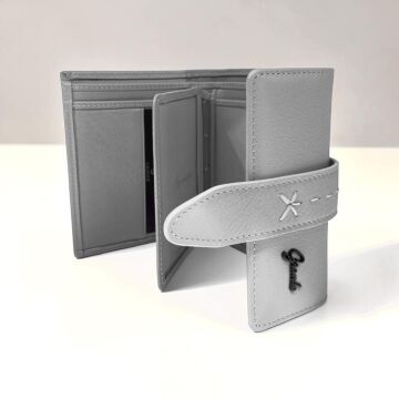 Grande Gerçek Deri Kadın Cüzdanı Hakiki Deri Küçük Boy Siyah