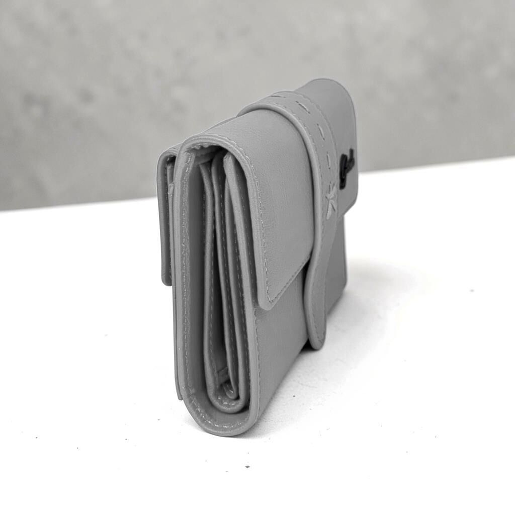 Grande Gerçek Deri Kadın Cüzdanı Hakiki Deri Küçük Boy Siyah