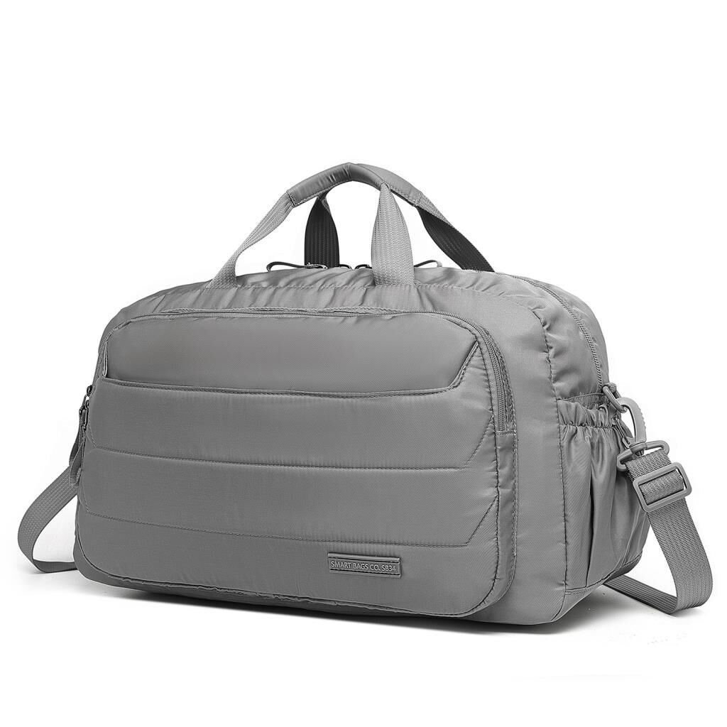 Smart Bags Yumuşak Kumaş Uniseks Spor ve Seyahat Çantası 8727 Gri