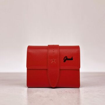 Grande Gerçek Deri Kadın Cüzdanı Hakiki Deri Küçük Boy Kırmızı