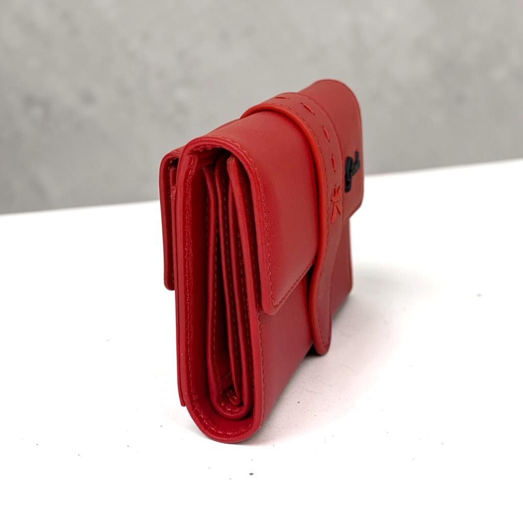 Grande Hakiki Deri Kadın Cüzdanı Küçük Boy Kırmızı