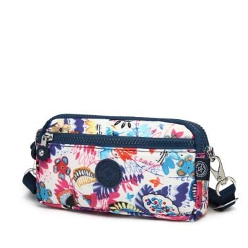 Smart Bags Mini Boy Postacı Çantası ve Cüzdanı Krinkıl Kumaş 1112 Selva