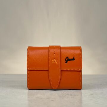 Grande Gerçek Deri Kadın Cüzdanı Hakiki Deri Küçük Boy Orange