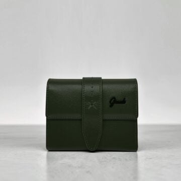 Grande Gerçek Deri Kadın Cüzdanı Hakiki Deri Küçük Boy Yeşil